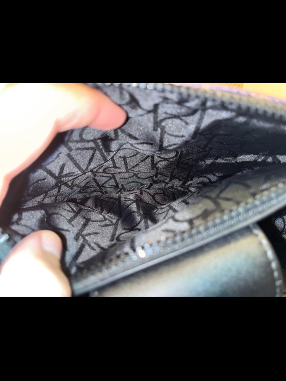 Calvin Klein Monogram Brown Crossbody with Adjustable Black Strap - Picture 4 of 6
